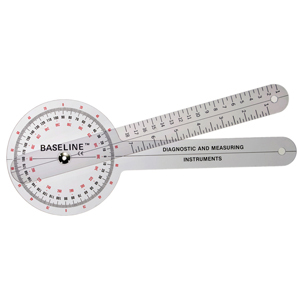 Baseline 12-1000 Plastic Goniometer w/ 360° Head-12 inch Arms