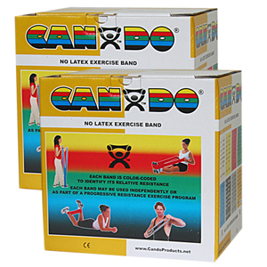 CanDo 10-5658 Latex Free Exercise Band-100 Yard/Pack-5 Piece Set