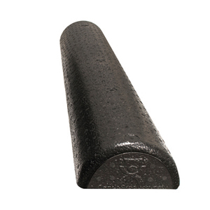 CanDo 30-2292 Black Composite Foam Roller-Extra Firm-6"x18"-Half Round