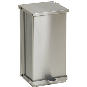 Detecto C-32 Stainless Steel Step-On Waste Can Receptacles