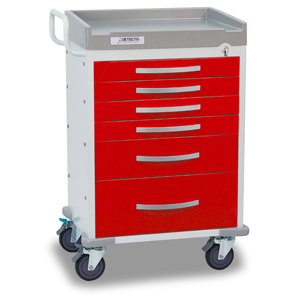 Detecto RC333369RED Rescue Series ER Medical Cart-6 Red Drawers