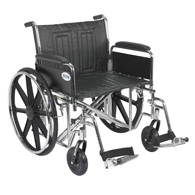 Drive STD24EC 24" Sentra EC Wheelchair-Full Arms-Swing Away Footrests