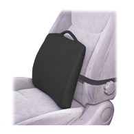 Essential Medical F1413BK Lumbar Cushion w/ Elastic Strap-Black Cover