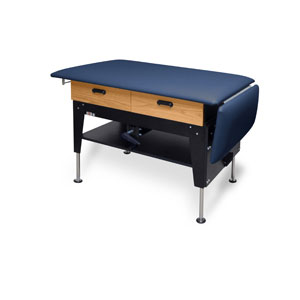 Hausmann 4701 Crank Hydraulic Treatment Table w/ Drawers-Royal Blue