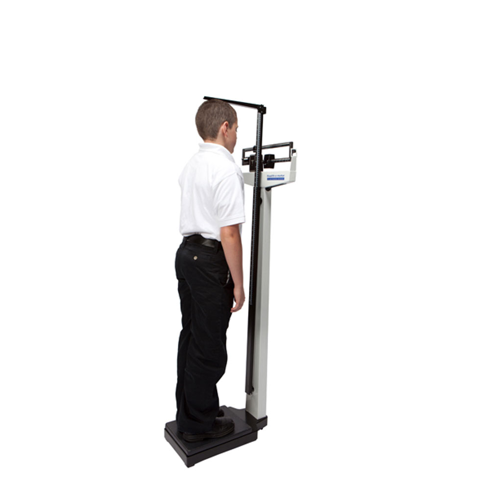 Healthometer 402KLWH Beam Scale w/ Height Rod/Wheels-390 lb/177 kg