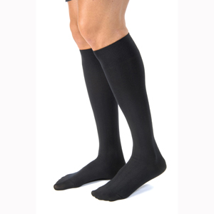 Jobst 113107 For Men Casual Knee High CT Socks-15-20 mmHg-Blk-LGE Tall