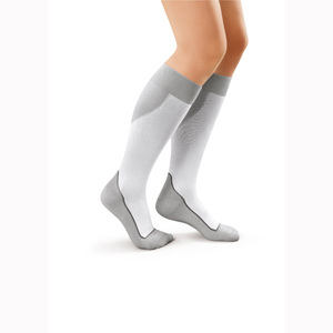 Jobst 7528902 Knee High CT Sport Socks-15-20 mmHg-White/Gray-Large