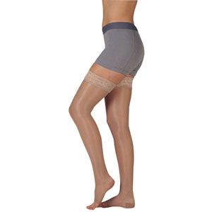 Juzo 2100 15-20 mmHg Sheer Short Knee High Stockings w/ OT-Size IV-BLK