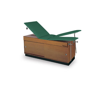 Proteam A9063 Split Leg Table-Wild Cherry-Forest Green