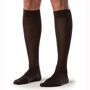 SIGVARIS 222CLLM99 20-30 mmHg Sea Island Cotton Socks-Large-Long-Black
