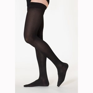 SIGVARIS 233NMSW99 30-40 mmHg Cotton Thigh Highs-Med-Short-Black