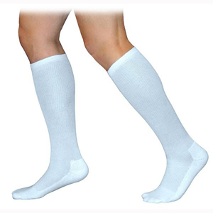 SIGVARIS 362CLLM00 20-30 mmHg Cushioned Cotton Socks-Large-Long-White