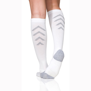 SIGVARIS 401CL00 15-20 mmHg Athletic Recovery Socks-Large-White