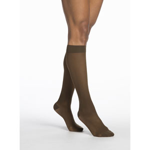 SIGVARIS 782C Womens Eversheer Calf High Socks-Medium Short-Mocha