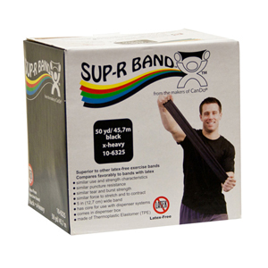 Sup-R Band 10-6325 Latex Free Exercise Band-50 Yard Roll-Black-X-Heavy