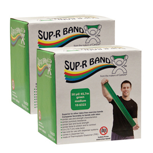 Sup-R Band 10-6333 Latex Free Exercise Band-Twin-Pak-100 Yards-Green
