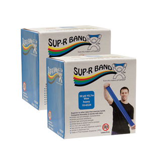 Sup-R Band 10-6334 Latex Free Exercise Band-Twin-Pak-100 Yards-Blue