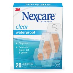 3M 05113199524 Nexcare Waterproof Adhesive Strip, Assorted Sizes (BX/20)