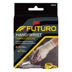 3M Futuro 3M 09183ENR-3M Futuro Support Glove, Fingerless, Ambidextrous, Compression Gloves