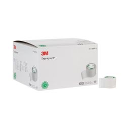 3M 1527S-1 Transpore Plastic Medical Tape, 1 in x 1-1/2 yd (CS/500)