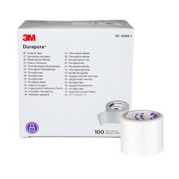 3M 1538S-1 Durapore Silk-Like Cloth Medical Tape, 1 in x 1-1/2 yd, White (BX/100)