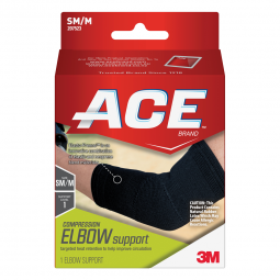 3M Ace 3M 207523-3M Ace Elbow Support, Left or Right Elbow, Small/Medium, Black, Elbow