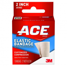 3M ACE 3M 207602-3M Ace Single Hook & Loop Closure Elastic Bandage, 2 Inch x 4-2/10 Foot, Compressio