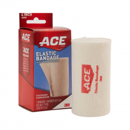 3M ACE 3M 207604-3M Ace Single Hook & Loop Closure Elastic Bandage, 4 Inch Width, Compression Bandag