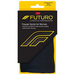 3M Futuro 71023EN Trouser Socks for Women, Black, Large (Pair)