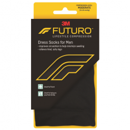 3M Futuro 71038EN Compression Dress Socks for Men, Black, Medium (Pair)