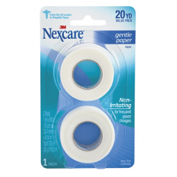 Nexcare Gentle 3M 781-2PK-3M Nexcare Paper Medical Tape, 1 Inch x 10 Yard, White, Medical Tapes & Fa