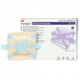 3M Tegaderm 3M Healthcare 90643 Silicone Foam Dressing, 2 x 2 Inch, Foam Dressings (CS)