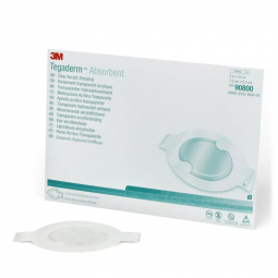 3M 90800 Tegaderm Absorbent Acrylic Transparent Film Dressing, Oval Shaped, 3 x 3-3/4 in (CS/40)