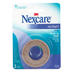Nexcare No Hurt 3M NHT-1-3M Nexcare No Hurt Hypoallergenic Material Medical Tape, 1 x 80 Inch, Tan, 