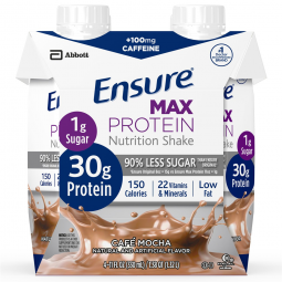 Abbott Nutrition 66893 Ensure Max Protein Nutrition Shake, 11 oz Carton, Cafe Mocha (PK/4)