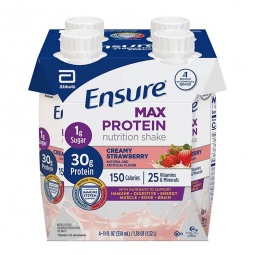 Abbott 68169 Ensure Max Protein Nutrition Shake, 11 oz, Strawberry (4 Bottle/PK)