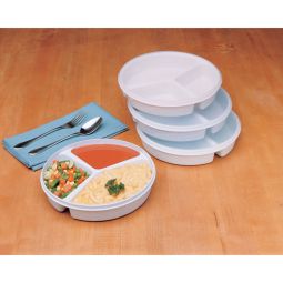 Ableware 745270000 Sandstone Partitioned Scoop Dish with Lid by Maddak