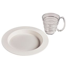 Ableware 745330011 Ergo Plate and Mug Set - White