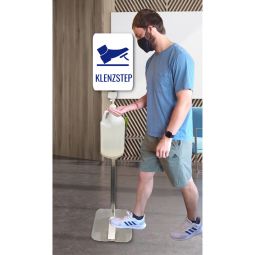 KlenzStep KLS802 Hands Free Sanitizer Station with Plexiglass Sign Holder-53"x12"x12"