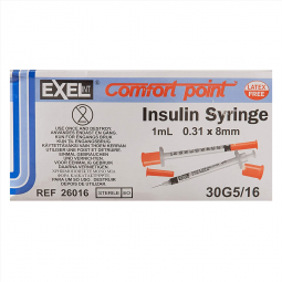 Comfort Point AirTite Products 26016-Comfort Point 1 mL Insulin Syringe with Needle, 30 Gauge, 5/16 