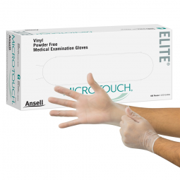 Micro-Touch Elite Ansell 3093-Micro-Touch Elite Stretch Vinyl Exam Glove, Large, Ivory (CS/1000)