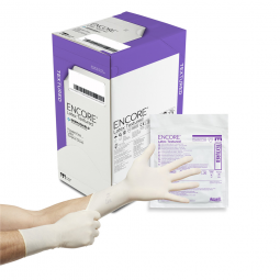 ENCORE Latex Textured Ansell 5785002-Encore Latex Textured Surgical Glove, Size 6.5, Ivory (BX/50)