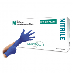Micro-Touch Nitrile Ansell 6034302-Micro-Touch Nitrile Exam Glove, Medium, Blue, Exam Gloves (CS)
