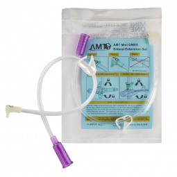 Mini ONE Applied Medical 8-1221-Mini ONE Right Angle Connector With Bolus Adapter, 12 Inch, Purple, 