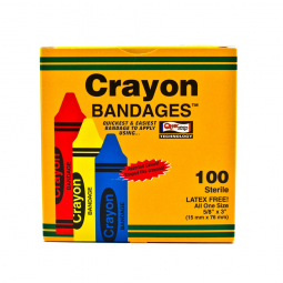 ASO CRA5261-012-000 Adhesive Strip Bandage, Kid Design - Assorted Crayon, 3/4 x 3 in (CS/1200)