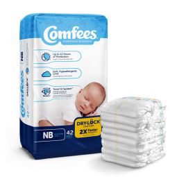 Comfees Attends Healthcare 41536-Attends Comfees Premium Baby Diapers, Unisex, Tab Closure (BG/42)