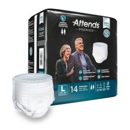Attends Premier Overnight Protection Heavy Absorbency Adult Underwear, Pull On, Unisex - MED to XL