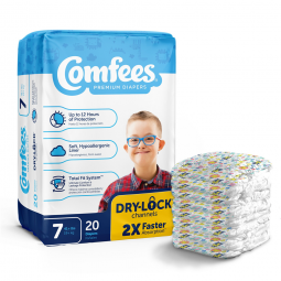 Comfees Attends Healthcare CMF-7-Comfees Premium Baby Diapers, Moderate-Absorbent, Tab Closure, Kid 