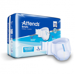 Attends Attends Healthcare DDA30-Attends Briefs, Adult, Large, Heavy Absorbency, Disposable, Briefs 