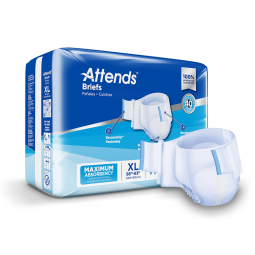 Attends Attends Healthcare DDA40-Attends Briefs, Adult, X-Large, Heavy Absorbency, Disposable, 58" t